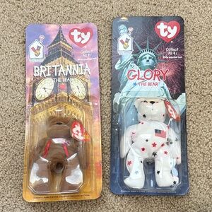 Ty Britannia and Glory Bears - Brown and White